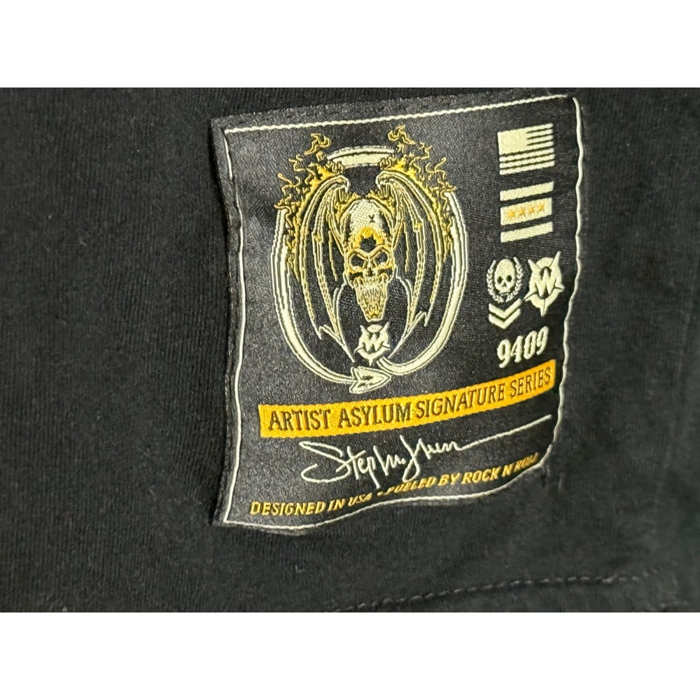 Wornstar Rock N Roll Forever T-Shirt Mens XL Black Skull Graphic Artist Asylum - Picture 6 of 7